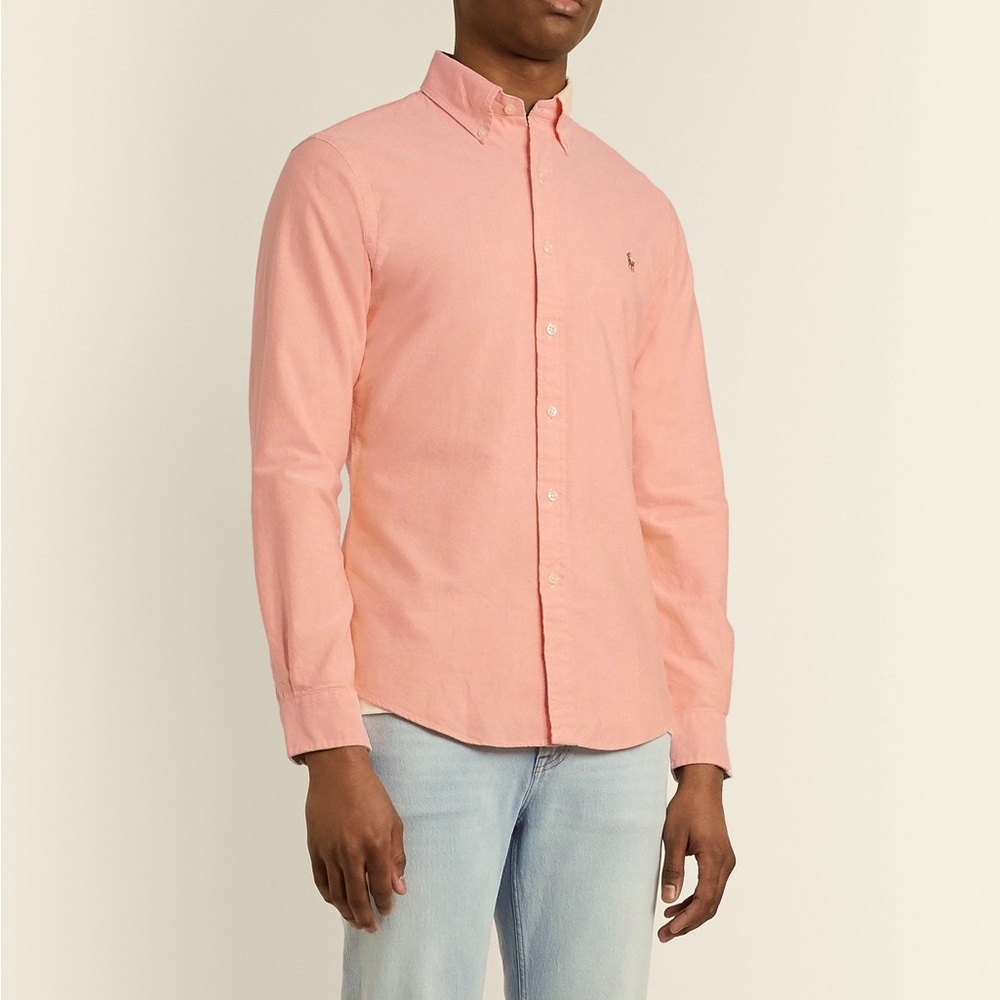NWOT Men’s Ralph Lauren Cotton Oxford Button Up Shirt in Salmon - L